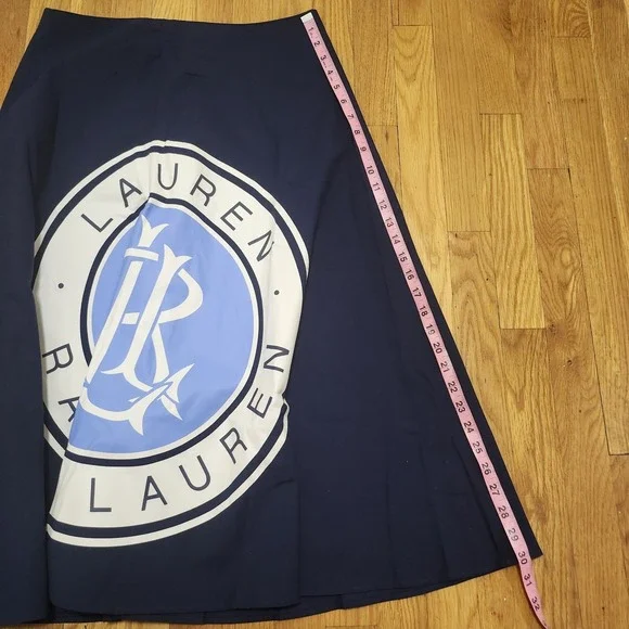 Ralph Lauren Navy A-Line Skirt - Picture 7 of 8